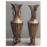 2- Gold Tone Vases