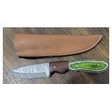 Hand Made Damascus Steel Knife with Sheath