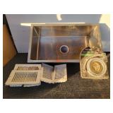 Deep Kitchen Stainless Steel Sink, Hose, Hose Vent