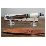Rite Edge Bone Handle Knife, Sheath & Box