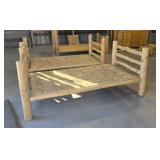 Log Twin Size Bunk Bed  w/ Rails and Ladders