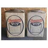 Vintage Thompson Malted Milk Cans