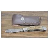 Hand Made Damascus Steel Knife with Sheath