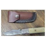 Hand Made Damascus Steel Knife with Sheath
