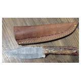 Hand Made Damascus Steel Knife with Sheath