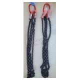 2-- 7 ft Double Legs Lifting Chain Sling