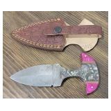 Hand Made Damascus Steel Knife with Sheath