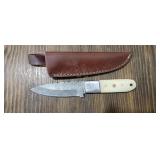 Hand Made Damascus Steel Knife with Sheath