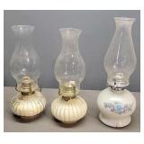 3 - Vintage Oil Lamps
