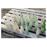 Collection of Vintage Glass Soda Bottles