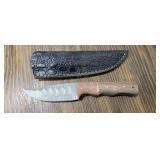 Hand Made Damascus Steel Knife with Sheath