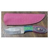 Hand Made Damascus Steel Knife with Sheath