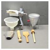 Victoria Jam and Berry Colander/ Wooden Utensils