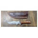 Hand Made Damascus Steel Knife with Sheath