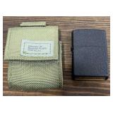 Zippo Lighter (Matte Black) & Zippo Case