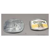 2 - Belt Buckles - 1992 NFR Hesston - Olympia Beer