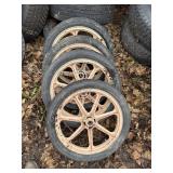 4 - 1.00/90-19 Tires & Rims