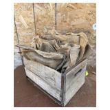 Vintage Milk Crate with 13- Potato Bags