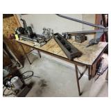 Table w/ Lathe Parts & Bench Vise - Please preview