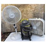 Stanley Shop Vacuum & 2 Fans