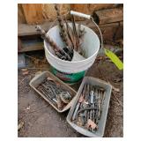 Bucket and Tins of Drill Bits