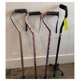 4 - Walking Canes - Adjustable