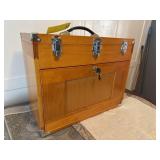 8-Drawer Wood Tool Box with Keys