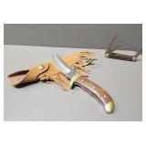 Knife w/ Leather Sheath/ Pocket Knife