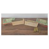 2 Vintage Remington Ammo Boxes with Brass