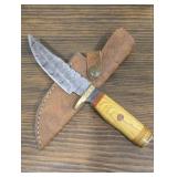 Damascus Knife & Sheath