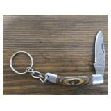Miniature Damascus Pocket Knife Keyring
