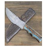 Damascus Knife & Sheath
