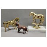 3 Horse Statues
