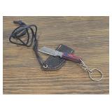 Miniature Damascus Knife & Sheath