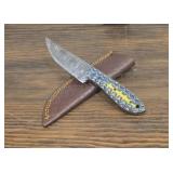 Damascus Knife & Sheath