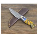 Damascus Knife & Sheath