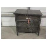Gray Three Drawer Night Stand
