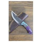 High Carbon Steel Knife w/ Leather Sheath
