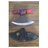 Ulu Knife w/ Leather Sheath