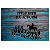 Title Info / P.O.A. Form