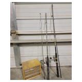 2-- Fishing Poles & plastic organizer