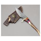 Damascus Knife w/ Sheath