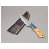 Damascus Knife w/ Sheath