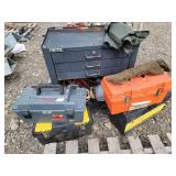 4 Tool Boxes w/ Tools & Rolling Tool Box