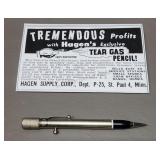 Vintage Hagen Tear Gas Mechanical Pencil Pen Gun