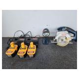 Box of Ryobi Tools w/ Chargers & Batteries