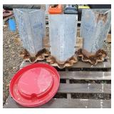 3 - Metal Chicken Feeders/ Water Base