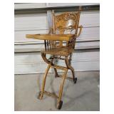 Antique High Chair with wheels