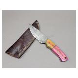 Damascus Knife w/ Sheath
