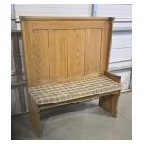 Mission Oak Church Pew w/ Cushion